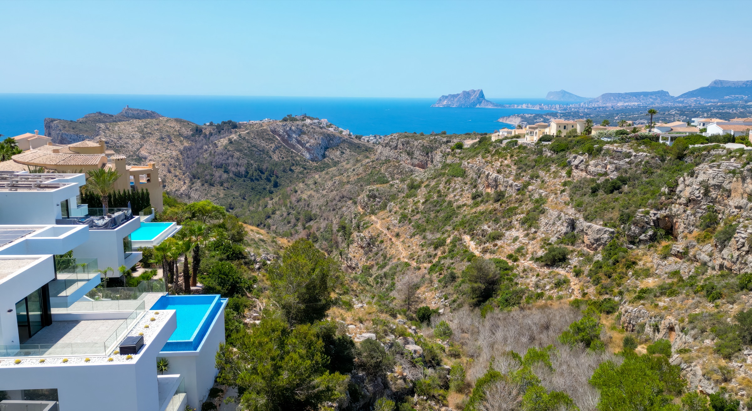 View from the villa towards Moraira and the Penon de Ifach